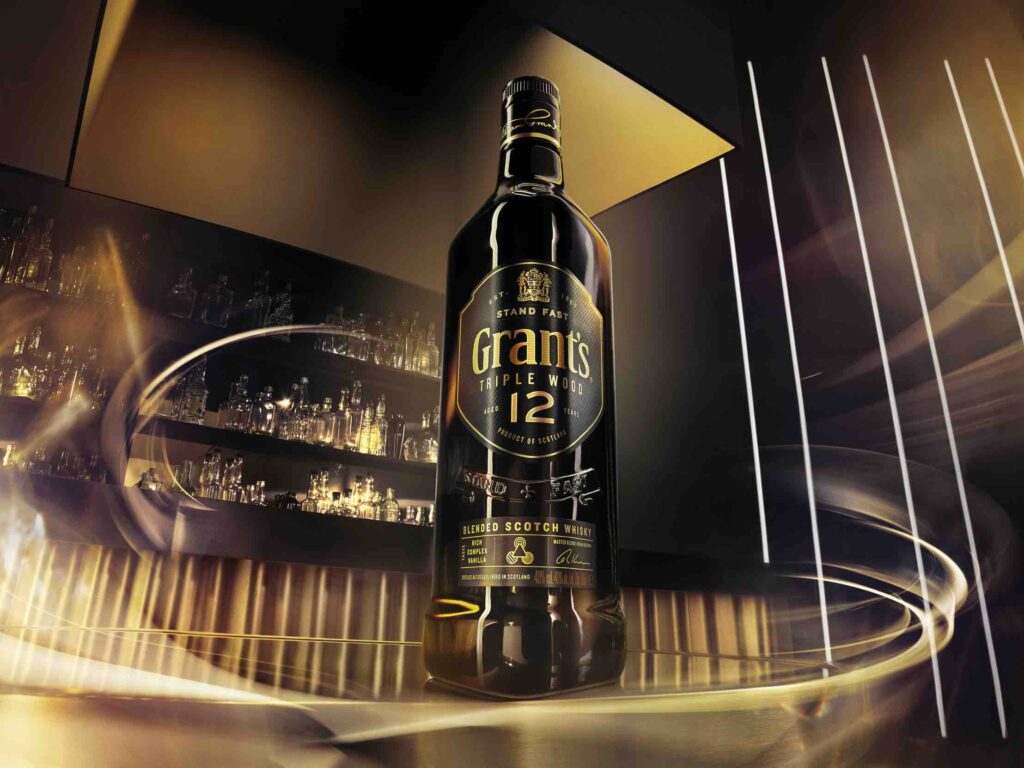 Grants Triple Wood 12 whisky in Canada seen in bar scene