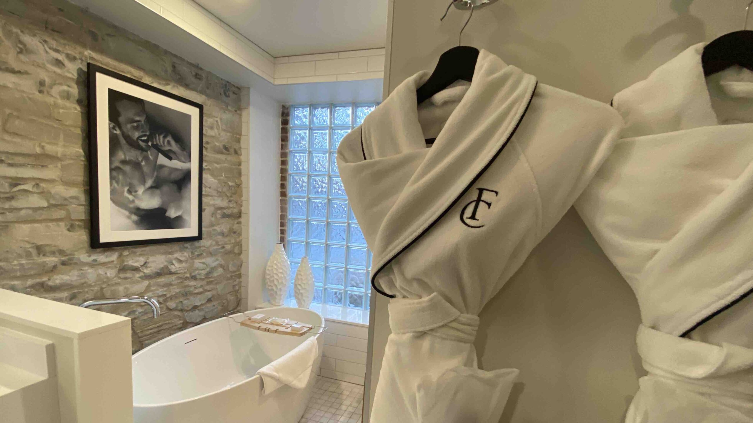 Bathroom and bathrobes and The Frontenac Club
