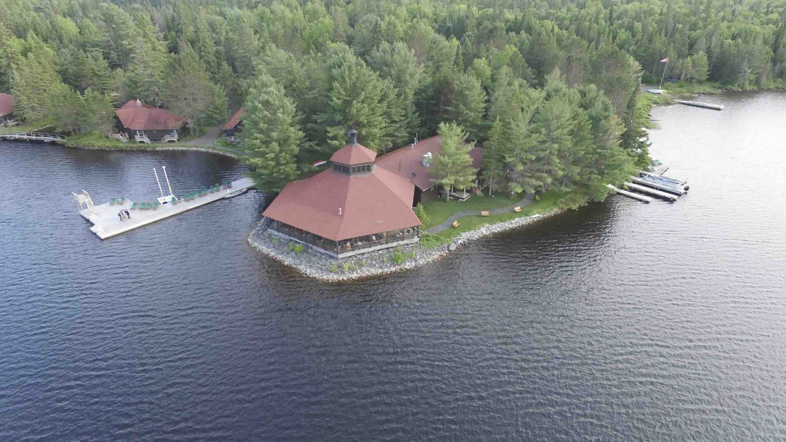 Arowhon PInes aerial view of the resort