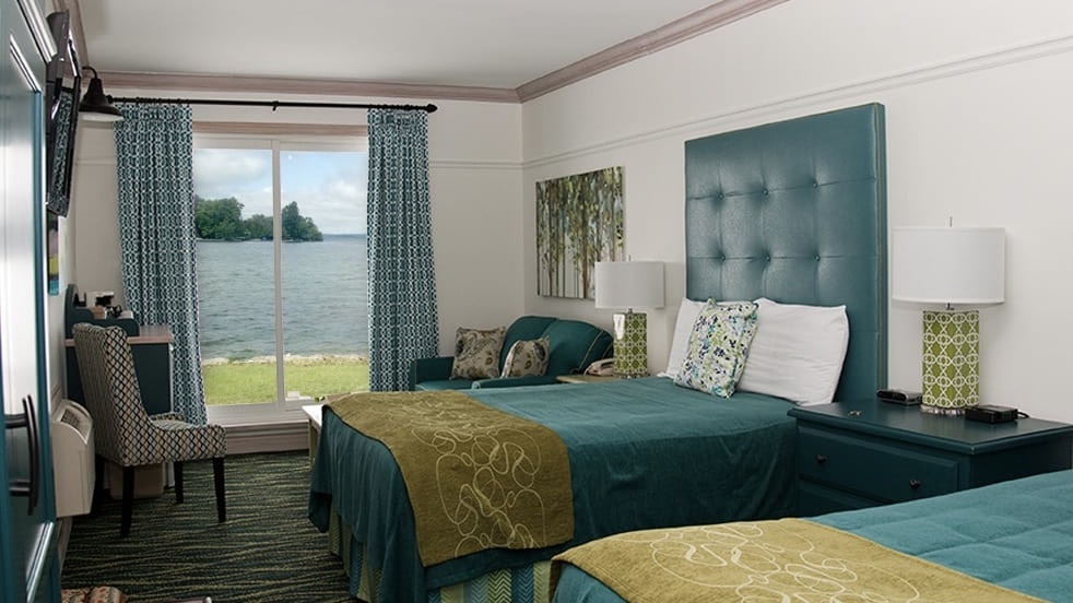 Fern Resort, Ramara bedroom with lake view