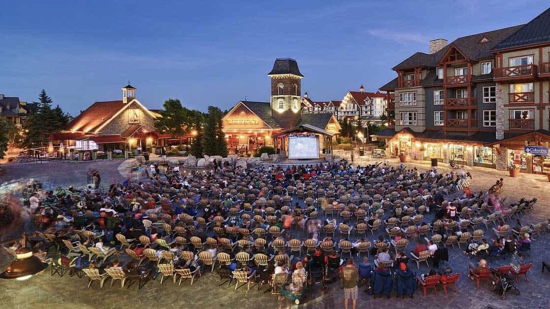 Movies Under the Stars audience one of the best things to do in Blue Mountain Village