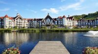 westin-exterior-summer with pond and dock things to do in Blue Mountain Village
